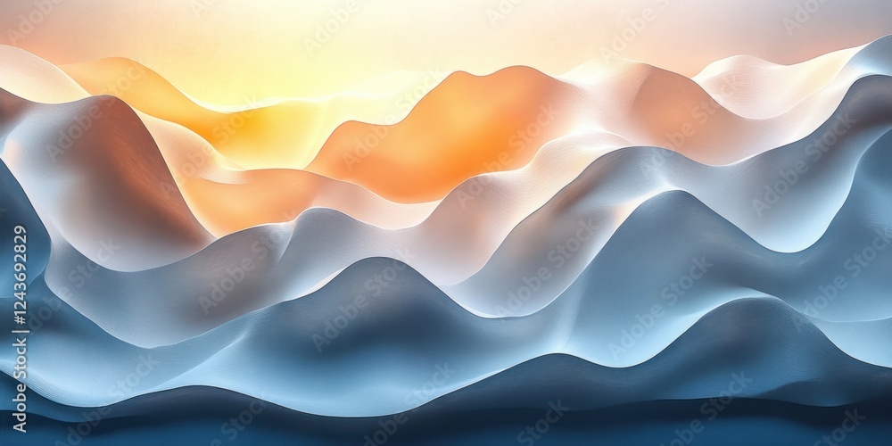 Poster geometric abstract white polygonal prism composition background with copy space