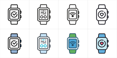 Smartwatch vector icon set