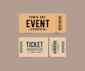 Modern Event Ticket Design vintage color 