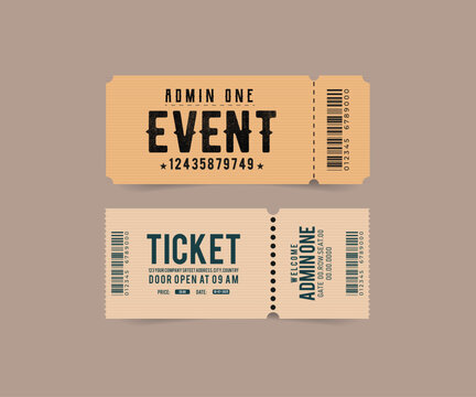 Modern Event Ticket Design vintage color 