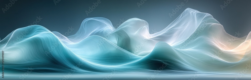 Poster abstract smooth teal gradient background with copy space for spring christmas promotion