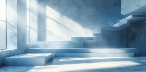 Obraz premium White Cube Block Pattern Background Minimalist Wallpaper with Copy Space