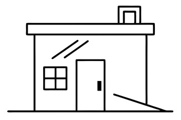 Minimal Emergency Exit Icon Line Art for Building - SVG Vector Design