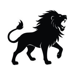 black lion vector illustration