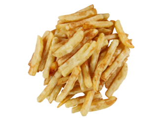heap of french fries isolated on white background

