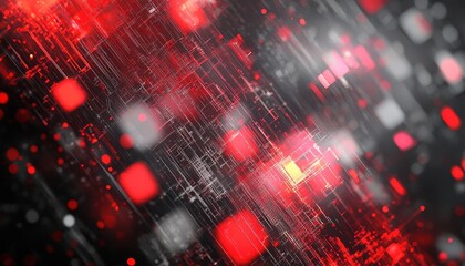 Abstract Red and Black Dynamic Background with Glowing Particles and Motion Blur