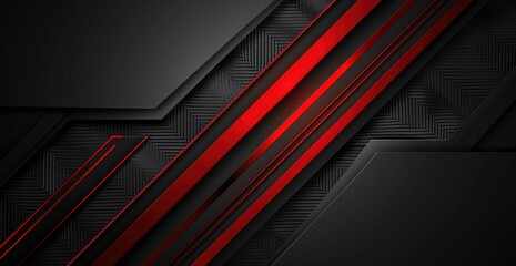 Abstract Red and Black Geometric Background with Diagonal Lines