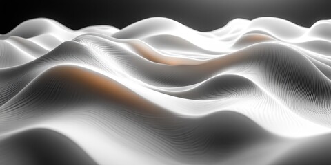 Fototapeta premium Abstract Wavy Lines Pattern in Black and White High Contrast Smooth Curve Flowing Dynamic Design for Technology Science Communication Music