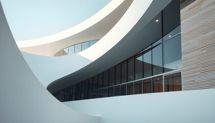 Fototapeta premium Curving Architectural Design of Modern Building