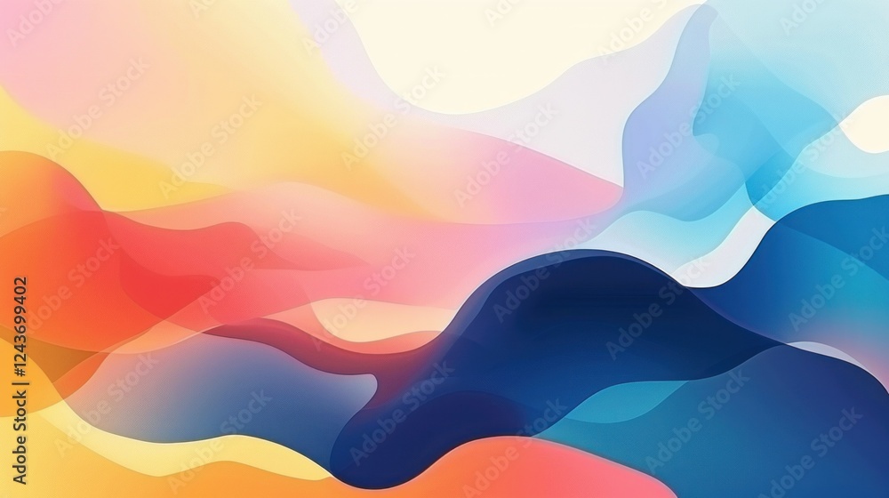 Poster a minimalistic vector-based abstract with soft gradients and smooth curves. stock photo --ar 16:9 --