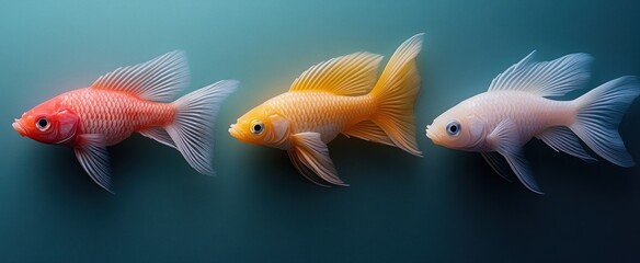 Fototapeta premium Religious Greeting Card for Confirmation, Communion and Baptism with Fish Symbols in Soft Pastel Colors and Serene Ambiance