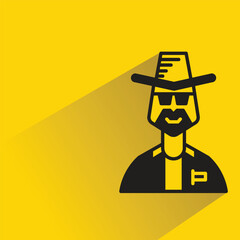 farmer avatar with shadow on yellow background