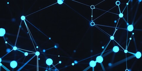 Abstract Blue Network Connections Background Image