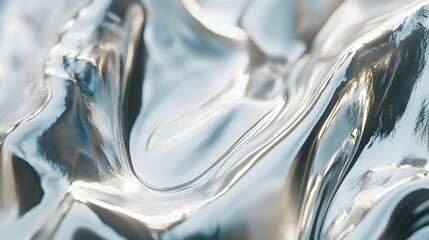 Abstract Liquid Metal Textures with Reflective Surfaces in Minimalist Design