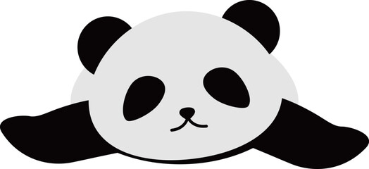 両手を広げてダラダラするかわいいパンダさんのイラスト