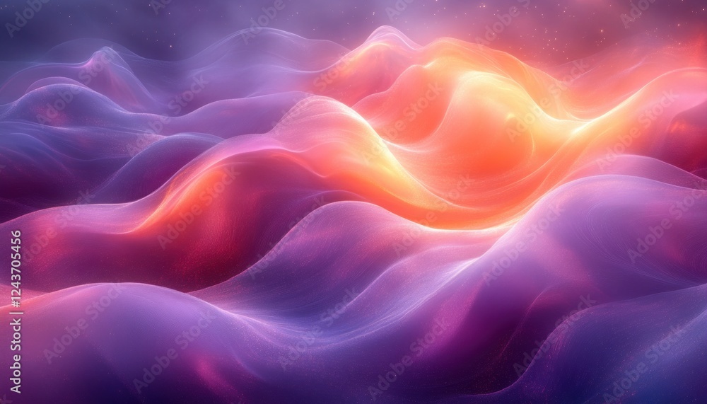 Poster elegant abstract waves with soft gradients and ambient lighting