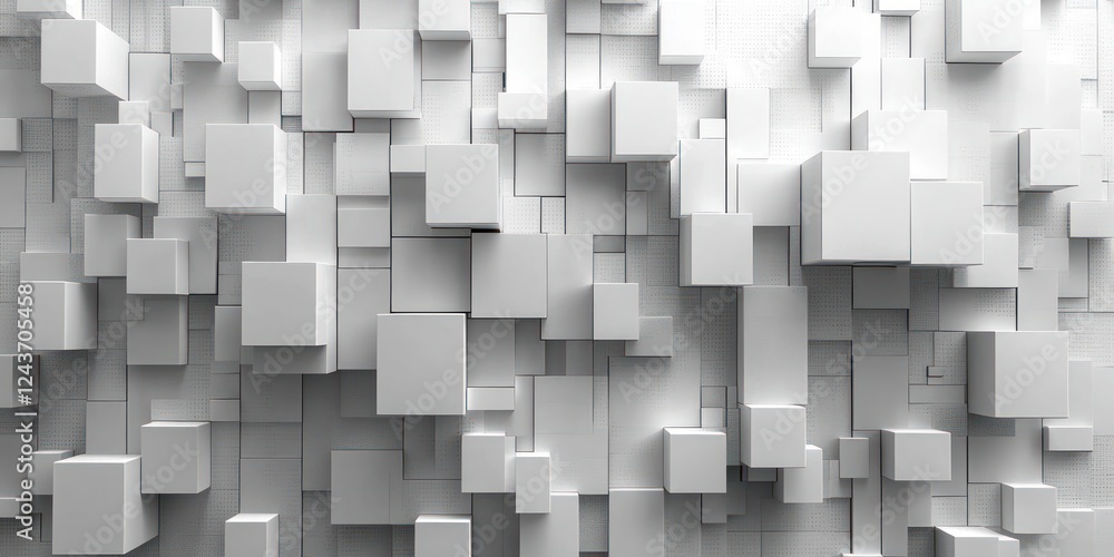 Poster white 3d cube background wallpaper template with copy space for abstract design