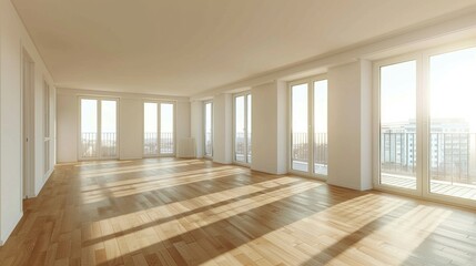 Obraz premium Freshly built new apartment with modern features and wide open spaces. stock photo --ar 16:9 --style raw --v 6 Job ID: c91af847-ef3a-4679-8812-c3cb81e826f9