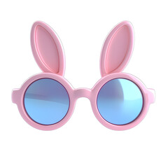 Fototapeta premium Cute Pink Bunny Shaped Sunglasses for Kids on White Transparent Background