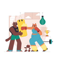 Fitness. Flat Vector Illustration