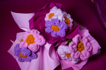 knitted bouquets, handmade, beautiful flowers, floristry, knitted toys, beautiful gifts

