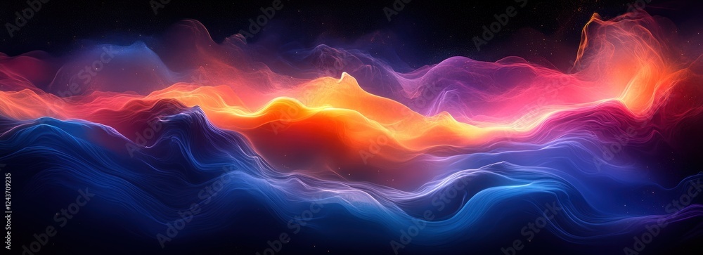 Poster dynamic wave pattern abstract art in bright colors with motion