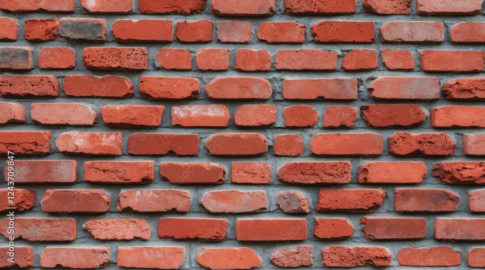 Poster textured red clinker brick wall with varied shapes and sizes creating a rustic and timeless architec