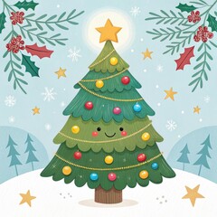 Obraz premium christmas tree with gifts
