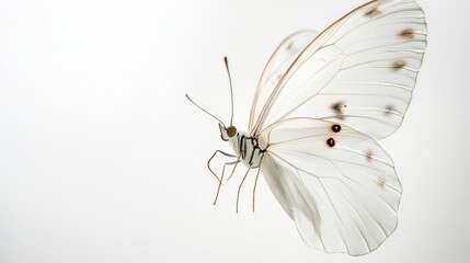 Obraz premium Delicate White Butterfly in Flight: A Stunning Close-Up