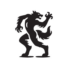 Werewolf mid-transformation silhouette
