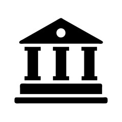 Bank icon black vector 