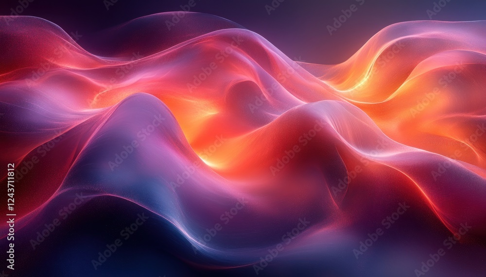 Poster neon flowing wave background with soft ambient light and gradient