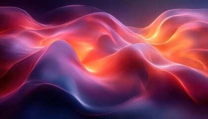 Obraz premium Neon Flowing Wave Background with Soft Ambient Light and Gradient