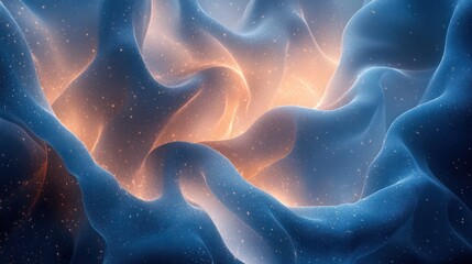 Fototapeta premium Abstract Geometric Network of Connected Dots and Lines with Deep Blue Background and Glowing Effects