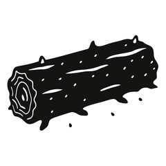 silhouette vector of snow covered log