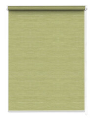 Fototapeta premium A green and white striped curtain is hanging on a white background