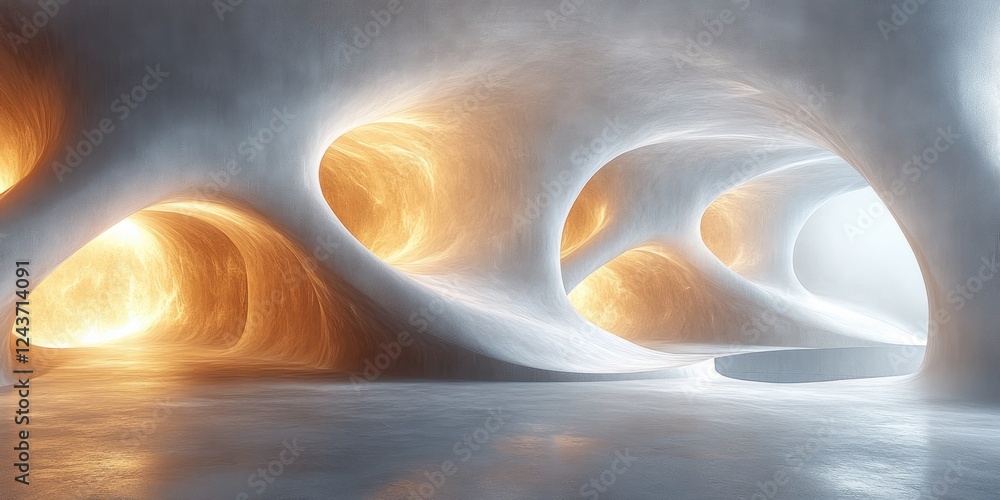 Poster organic white curves and waves abstract minimalist background pattern design with smooth texture