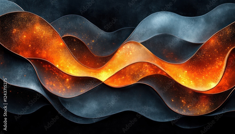 Poster dynamic fluid waves abstract design background for business and technology