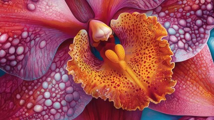 Vibrant Pink Orchid Flower with Detailed Petals and Unique Patterns