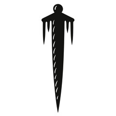 silhouette vector of a wintery icicle dagger