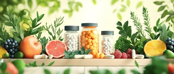 A wellness display of natural probiotics