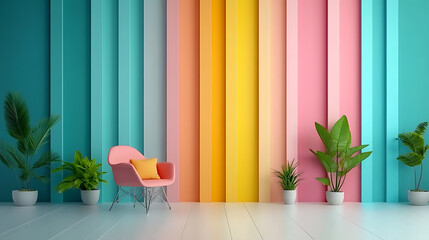 Vibrant colorful interior design modern living room decoration inspiration indoor plants contemporary style bright atmosphere for home decor enthusiasts