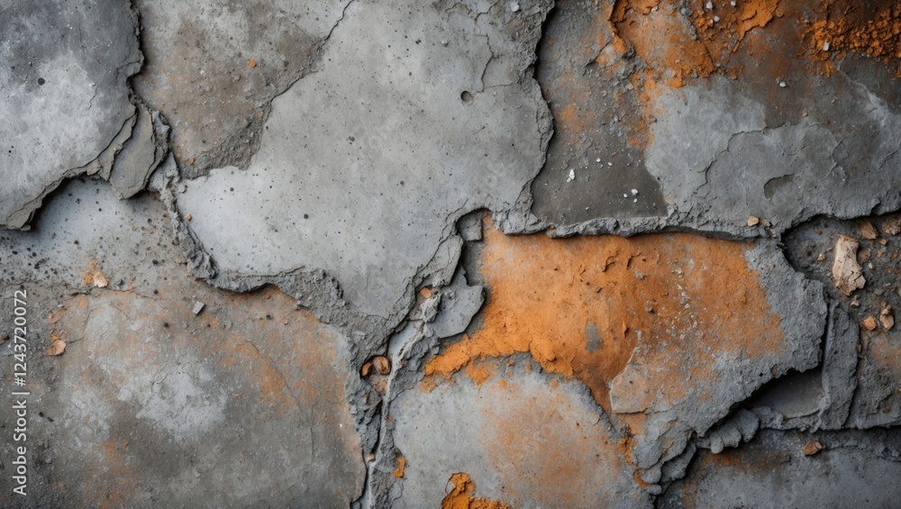 Poster textured abstract concrete wall with weathered surfaces and color variations for background use.