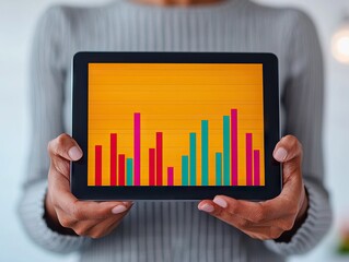 Data visualization analysis office setting digital display modern environment close-up view business insights