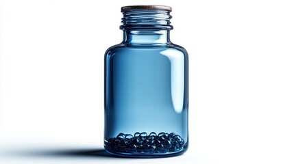 glass medical bottle with liquid isolated on transparent background catoon style
