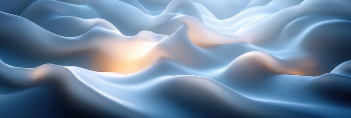 Obraz premium Elegant White Abstract Wave Background with Soft Light and Smooth Curves