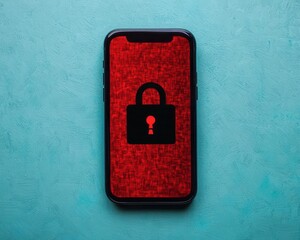 Minimalist depiction of a cybersecurity breach alert on a simple smartphone screen