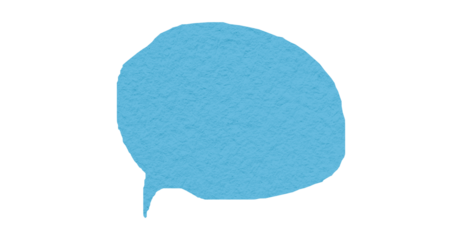 Speech bubble from light blue paper transparent background