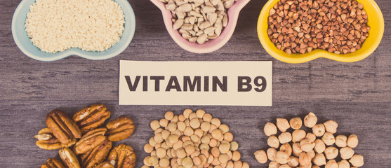 Healthy nutritious food as source natural folic acid, other vitamins or minerals and dietary fiber