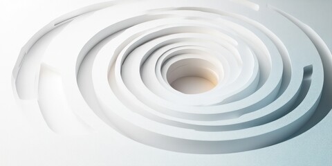 Fototapeta premium White Concentric Circles Abstract Pattern Background with Fading Segments and Copy Space